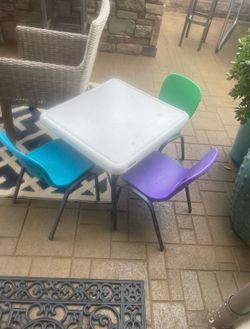 Folding Craft Table And 3 Chairs