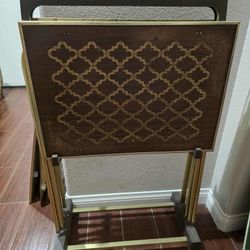 Vintage MCM Lavada TV Trays 3 In Stand Folding Tables 