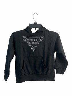 Boys Monster Jam Black Hoodie Rhinestone Size 6