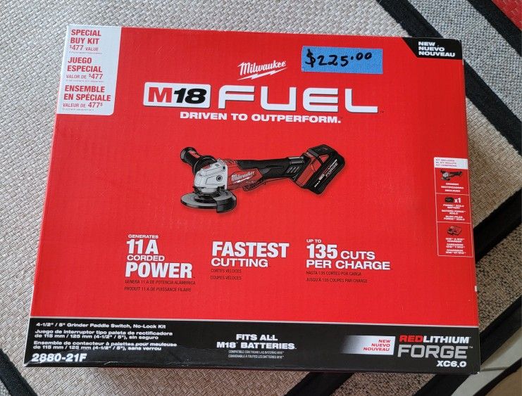 Milwaukee Grinder M18 Battery And Charger