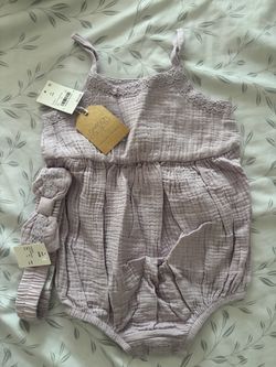 24M Grayson Collective Baby Girl Muslin Romper Set