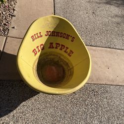 Rare Arizona history Bill Johnson Big Apple metal wash basin antique decor Johnson’s 