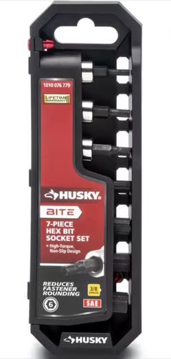 Shop Husky BITE 3/8 in. Drive SAE and Metric Bit Socket Set (7 Pieces)