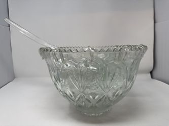 Crystal Punch Bowl And Cup Set