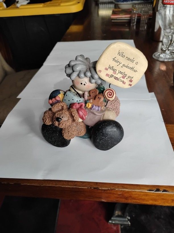 Whimsical 5.5"Girl With Toys Sign Got Grandma 