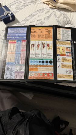 foldable nursing clip board, and med surg books