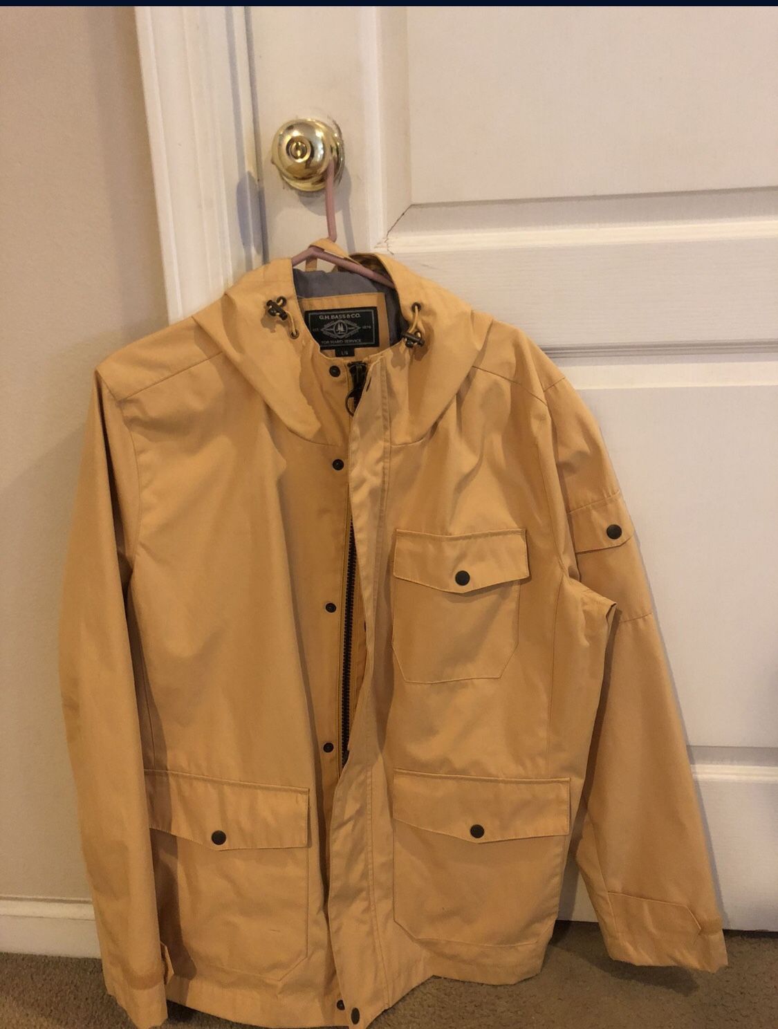 GH Bass & Co Yellow Rain Jacket Size L