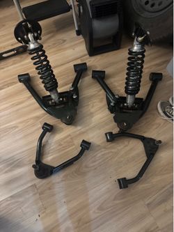 Silverado/GMC control arms, with coilovers ready powder coated