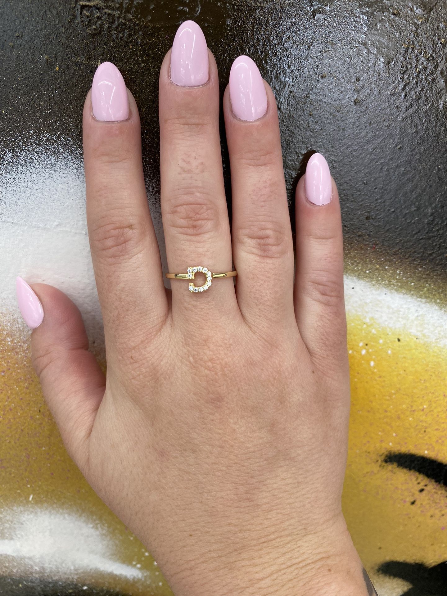 14k LETTER G RING CHARM