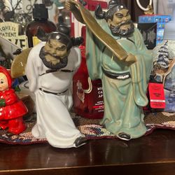 Antique  Porcelain Chinese mud men figurines