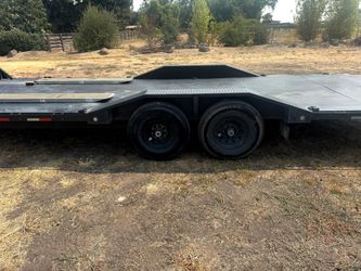 Black Flatbed Car Hauler Trailer