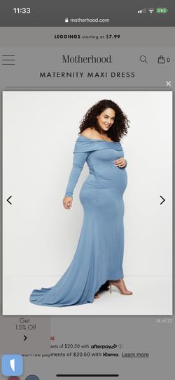 Plus Size Blue Maternity Dress 
