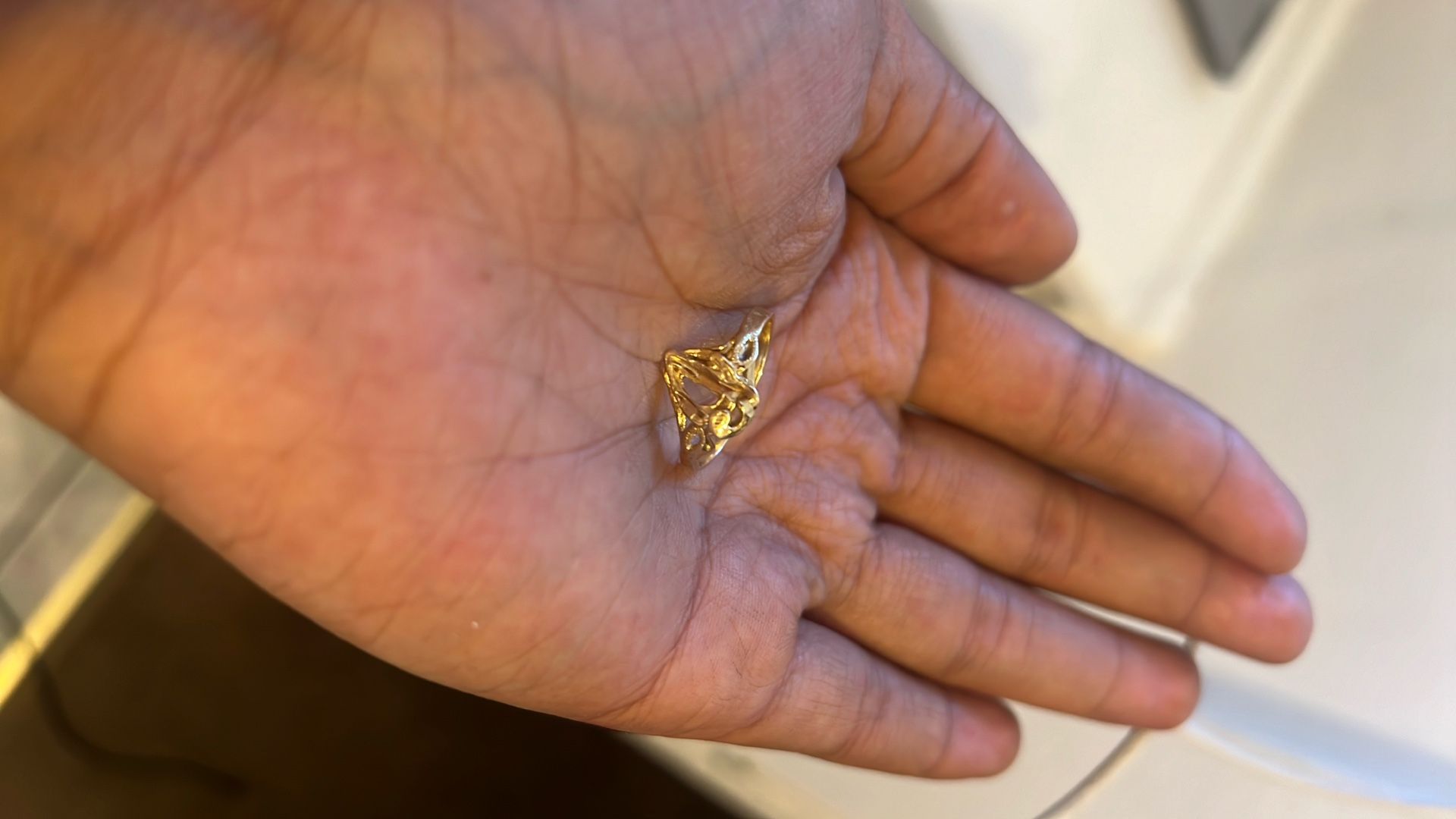 Letter D Real Gold Ring