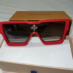 Louis Vuitton Acetate  Swarovski Crystal Cyclone Sunglasses Z1578W Red