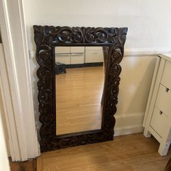 World Market Tegan Carved Wood Frame Mirror from 2016