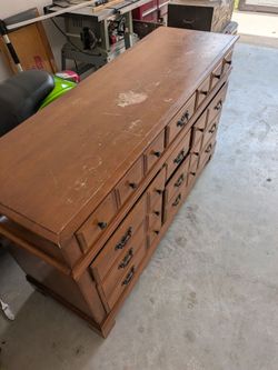 Large Wood Dresser with Multiple Drawers