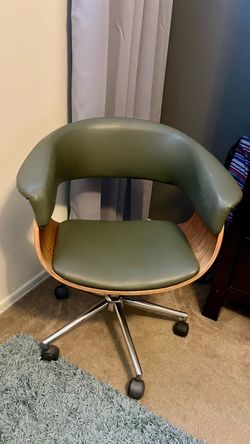 Writing desk chair mid-century modern swivel rolling office chair.