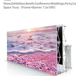 Customizable Portable Tension Fabric Display Backdrop with Collapsible Frame 7.5x10ft