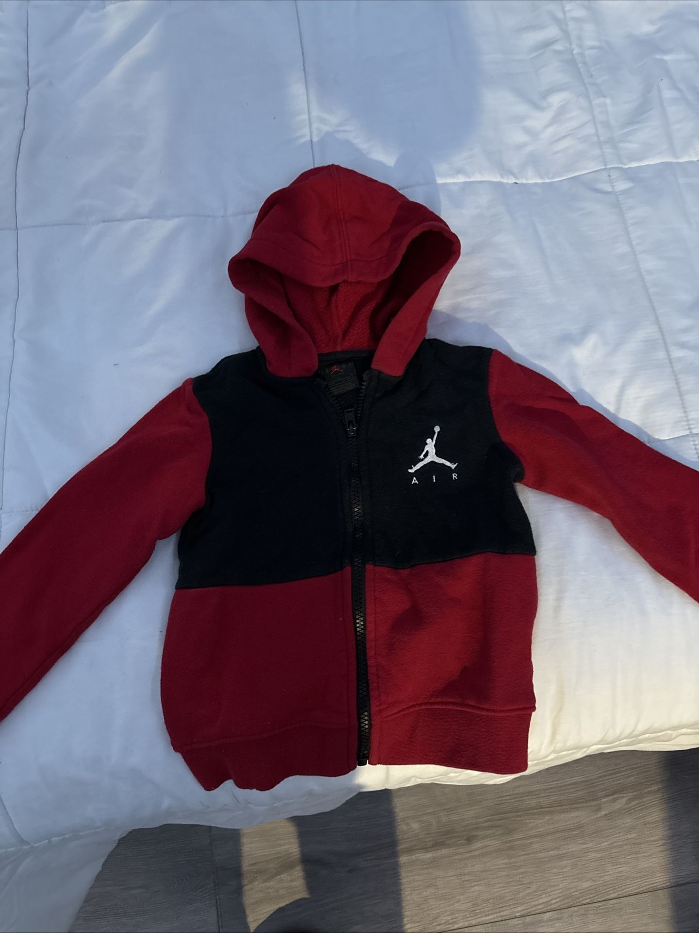 Jordan Red And Black Zip Up Hoodie