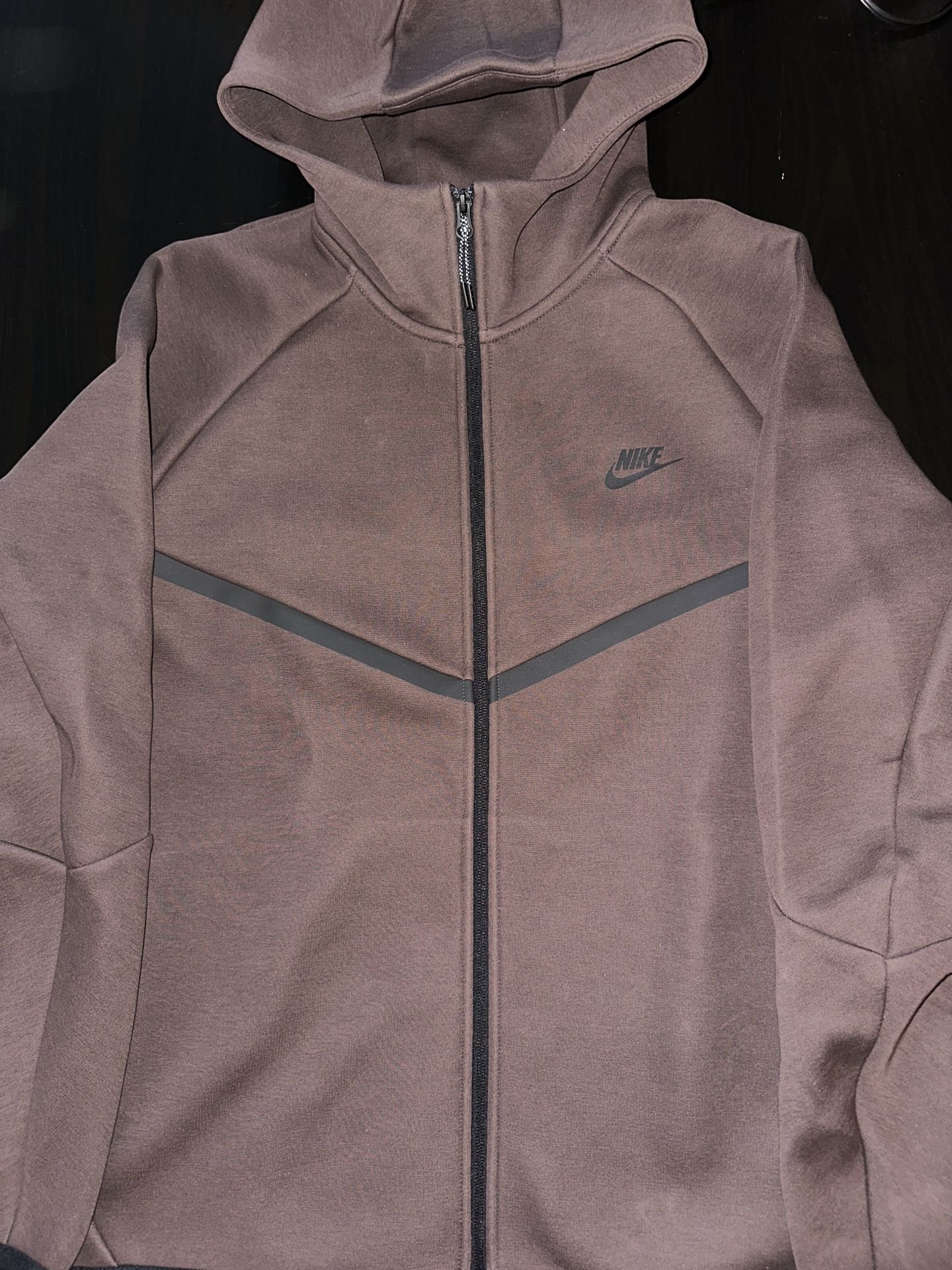 Men's Nike Tech Full-Zip Fleece Windrunner Hoodie Mens Large NEW WITH TAGS Brown