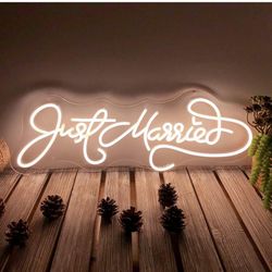 Just Married Light Up Neon Sign 