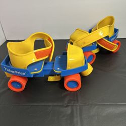 Vintage Fisher-Price roller skates, likely from the 1980s
