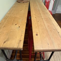 Industrial Wood Bar Table / Counter Height Table (2 Available)