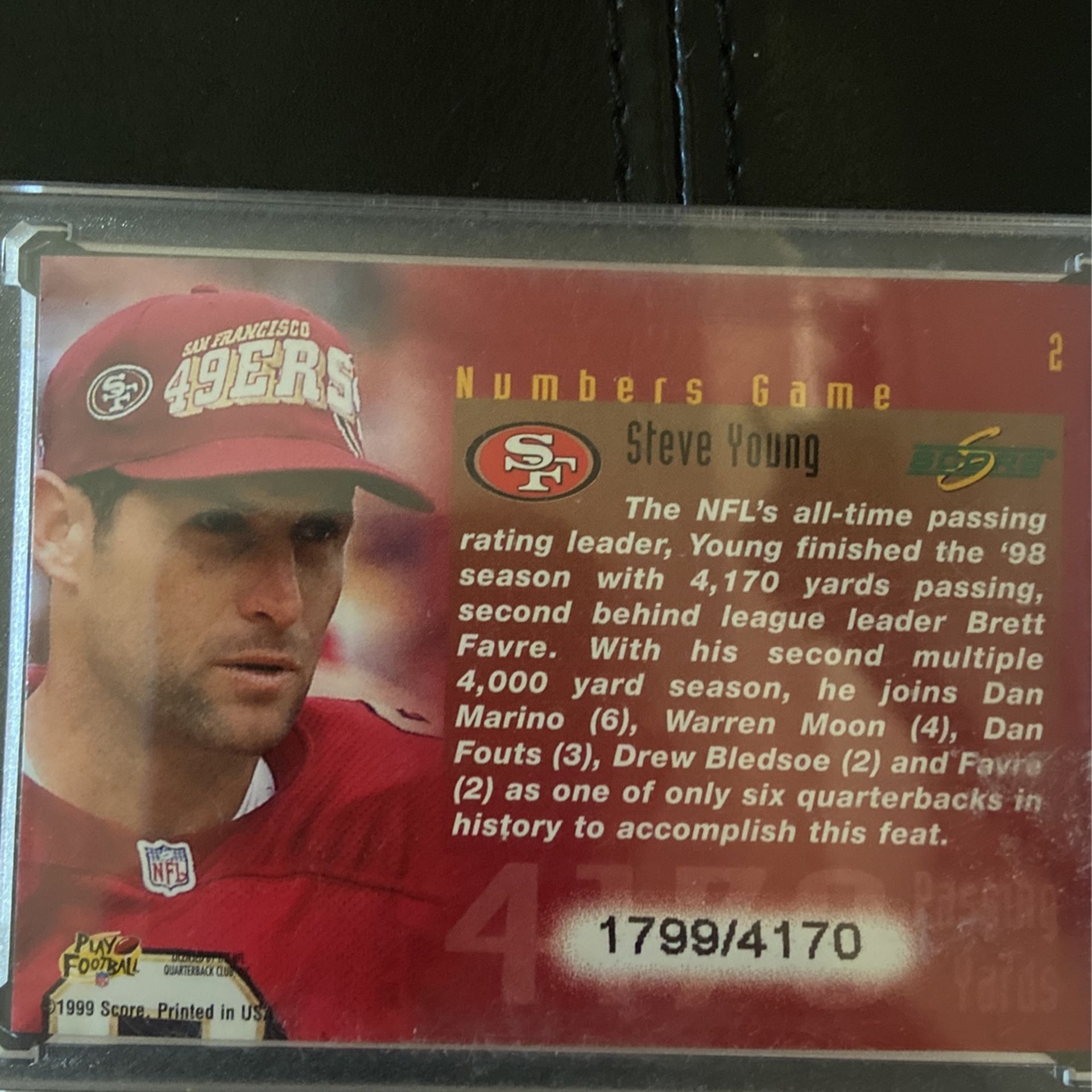 49ers Steve Young Rare Score Passing Yards Insert Card #/4,170 🔥