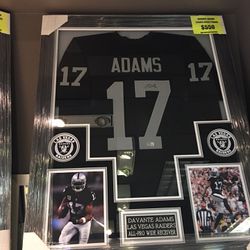 Raiders Davante  Adams Autographed Framed Jersey Fanatics Authenticated 