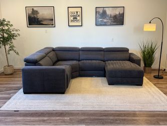 Macy’s Nevio gray electric recliner sectional couch delivery available