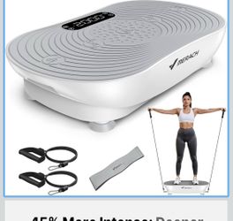 ) MERACH Vibration Plate Exercise Machine, Vibrating Platform for Lymphatic Drainage Weight Loss Muscle Activation, Full Body Home Exercise Equipment 