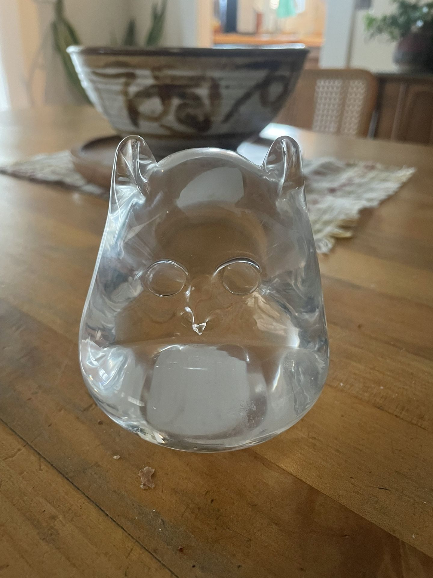 vintage blown glass owl