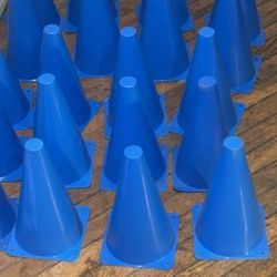 20 Cones Blue Plastic Soccer Track 9”