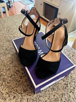 Tacones negros de gamuza , size 7