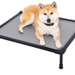 New Elevated Outdoor Dog Bed - Dog Cots beds for Medium Dogs, Chew Proof Raised Dog Bed Waterproof, Cooling Elevated Dog Bed with Washable Teslin Mesh