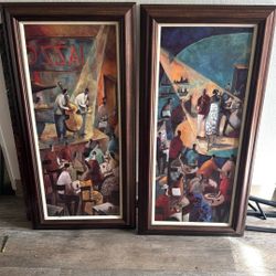 Pair of jazz Framed Art- World market