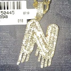 10K 3/4CT Diamond Initial pendant