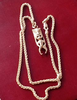 VINTAGE ITALY 925 SILVER 20" ROPE CHAIN WITH HAWAIIAN CHARM