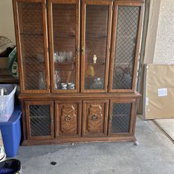 China Cabinet With 2 Boxes Of China 