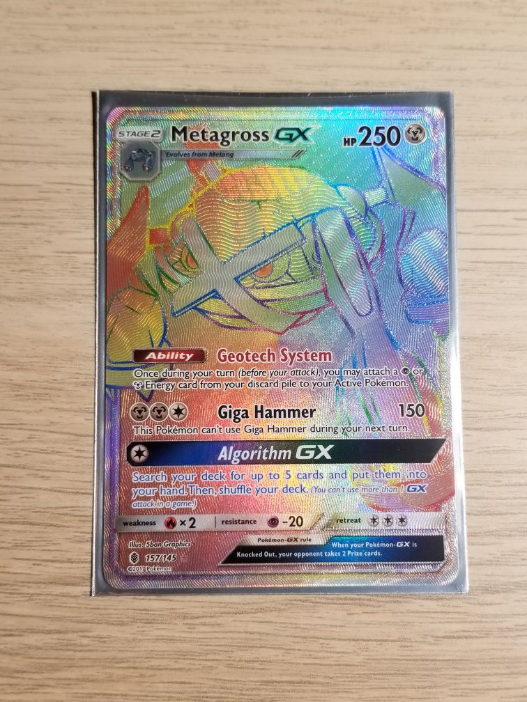 Metagross GX, Pokemon card, Mint Sleeved