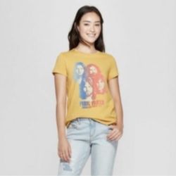 JUNK FOOD Mustard Yellow Multicolor Pink Floyd Graphic Band Tee NEW