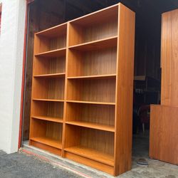 Pair of Vintage Danish Mid Century Modern Teak Bookcases