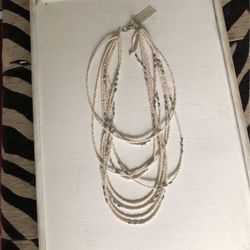 Ladies White Bead Necklace New With Tags