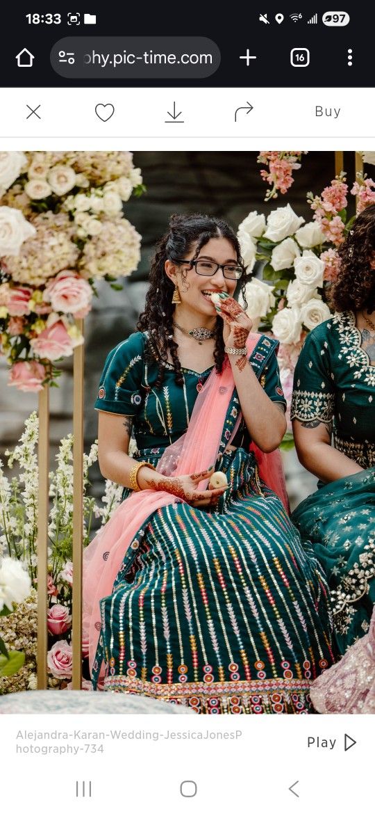 Lehenga Teal Pink