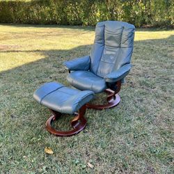 Ekornes Stressless recliner with an ottoman.  
