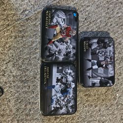 49ers Christian McCaffrey Card Box, Chicago Bears Caleb Williams Card Box, Indianapolis Colts Anthony Richardson (no cards in any of them)