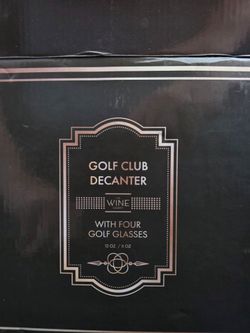 Golf Club Decanter Set with four glasses