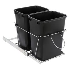 2 Pack Pull Out Trash Garbage Can 35 Quart Sliding Kitchen Waste Container Saving Space Indoor