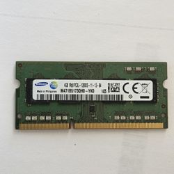 SAMSUNG M471B5173QH0-YK0 4GB 1Rx8 PC3L - 12800S DDR3 SODIMM
