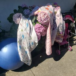 FREE diapers Size 1-2, Work Out Ball,2 Breast Pumps That Work,infant Towels, Toy Strollers,canned Goods, Girls Mat